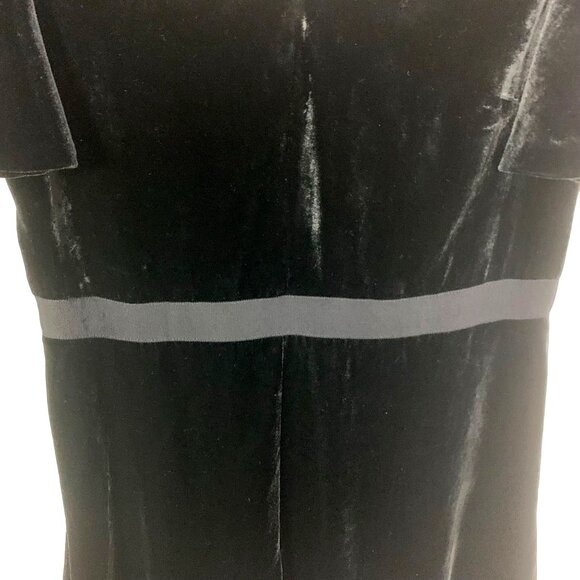 Ann Taylor Petite Velvet V-neck Flutter Short Sleeve A Line Dress Black Size 12P - Picture 7 of 12